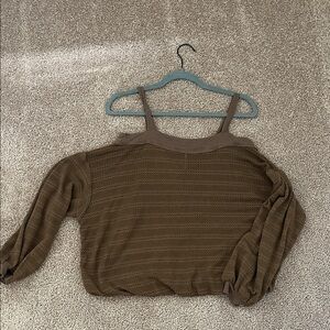 Free People Tan Knit Sweater